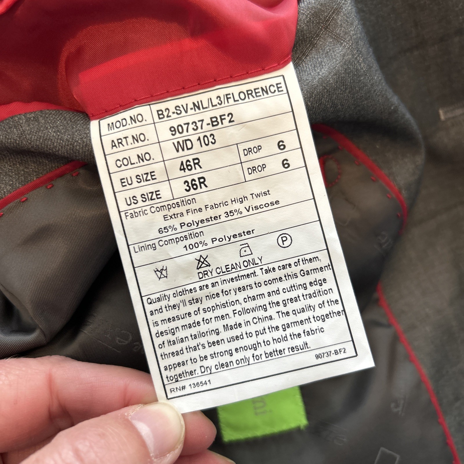 Salvatore Exte Gray Plaid Solid 2 Button Double V… - image 9