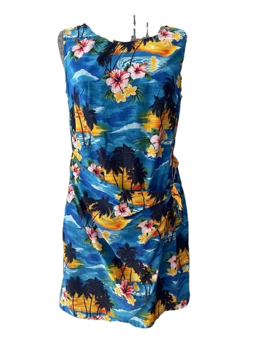 VETEMENTS Abito hawaiano donna Pacific Legend taglia small isola tramonto cravatta cotone