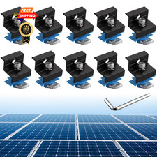 Anbte 10Pcs Solar Panel End Clamps for 1.18" 30mm 1.38" 35mm , Black