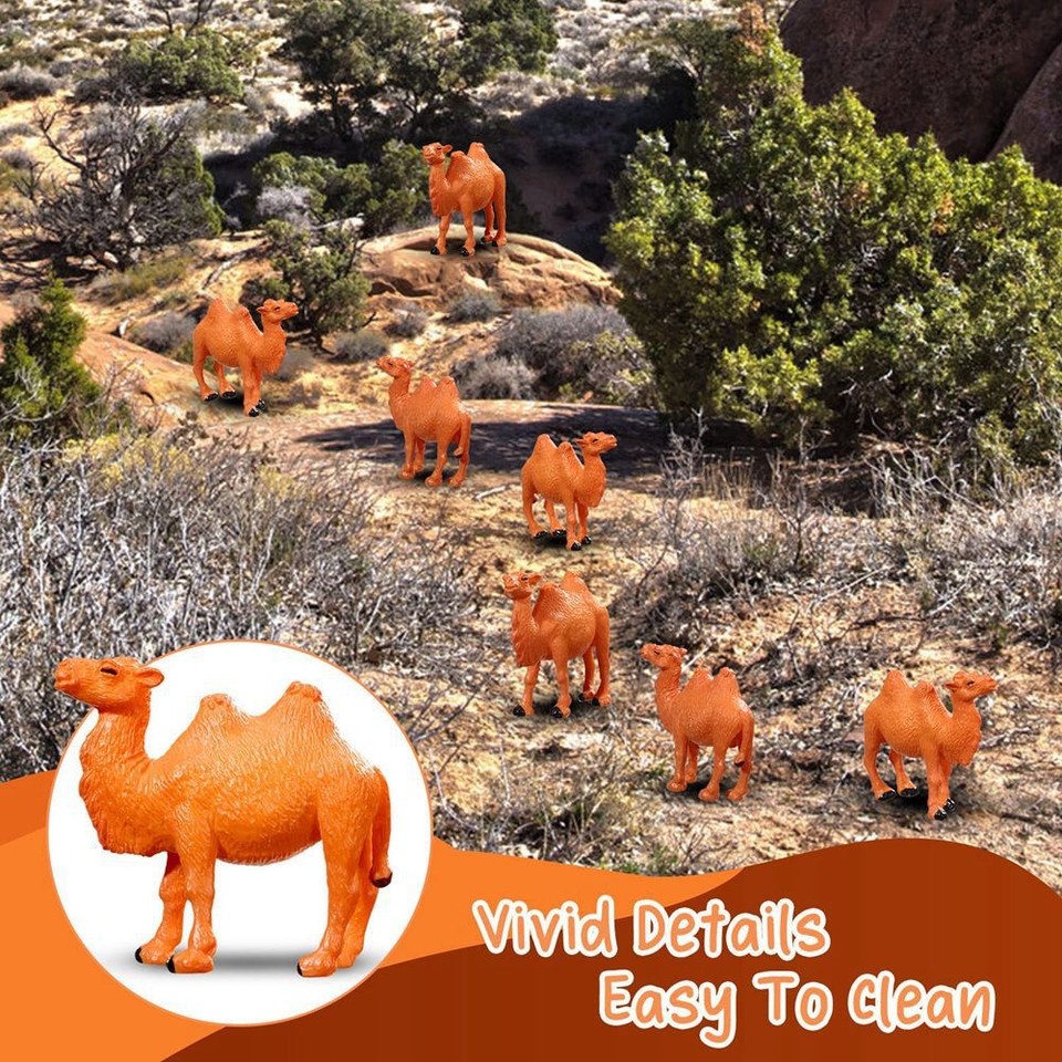Mini Action Camel 24Pcs Camel Figurines Miniature Toys Camel Models Animal Figurines for ...