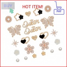24 Pcs Shoe Charms Chain Accessories for Women Butterfly Flower Pearl Clog Shoe