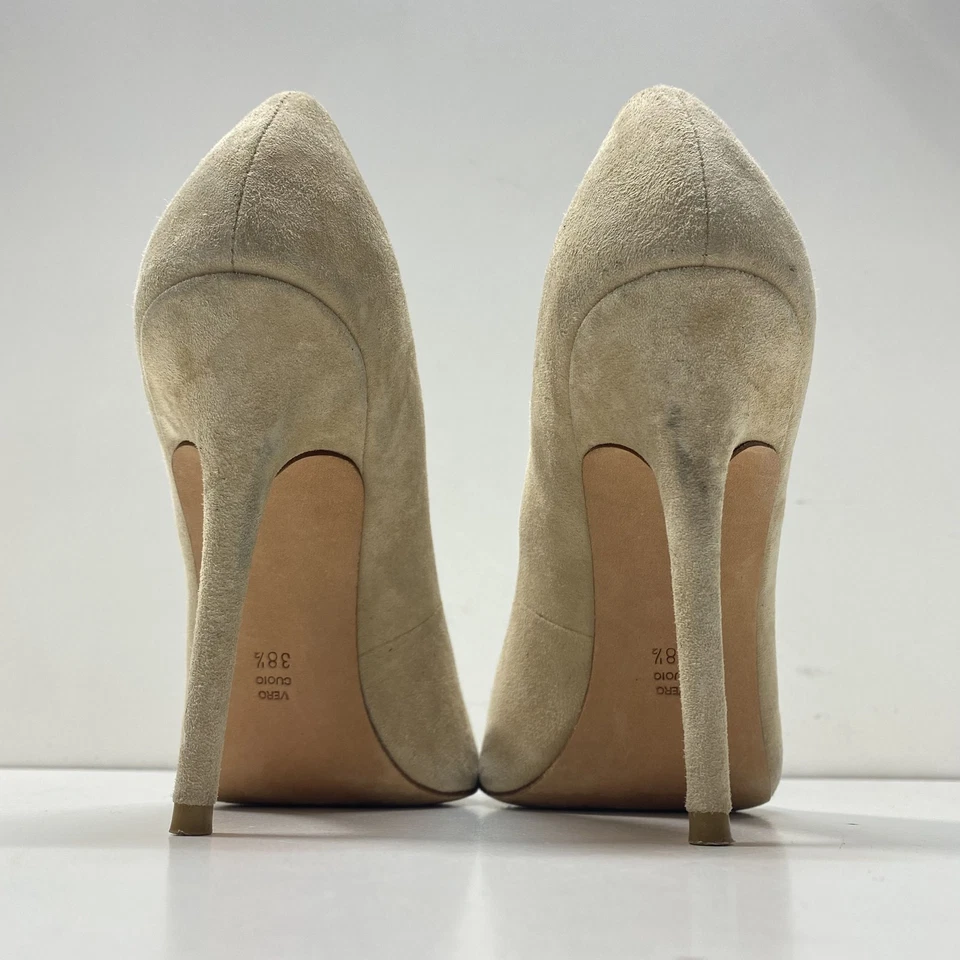 Jean-Michel Cazabat Mujer Emma 38.5 Beige Negro Gamuza Tacones Talla 8 Foto 4 de 4