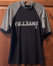 FULLSAND FULL PROTEK Black Gray Short Sleeve Mock Neck Rash Guard UPF 50 XL