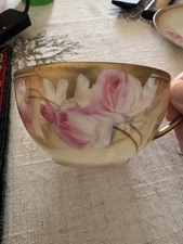 Demitasse cup and saucer set vintage with gold gilt