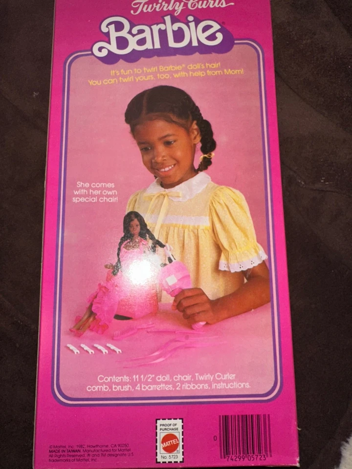 RARE Vintage Mattel 1982 Barbie Doll Twirly Curls African American #5723 NOS - Image 4 of 4