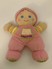 FISHER PRICE Pink Blond Baby  s 1st Doll. Rattle Doll Plush Toy Lovey