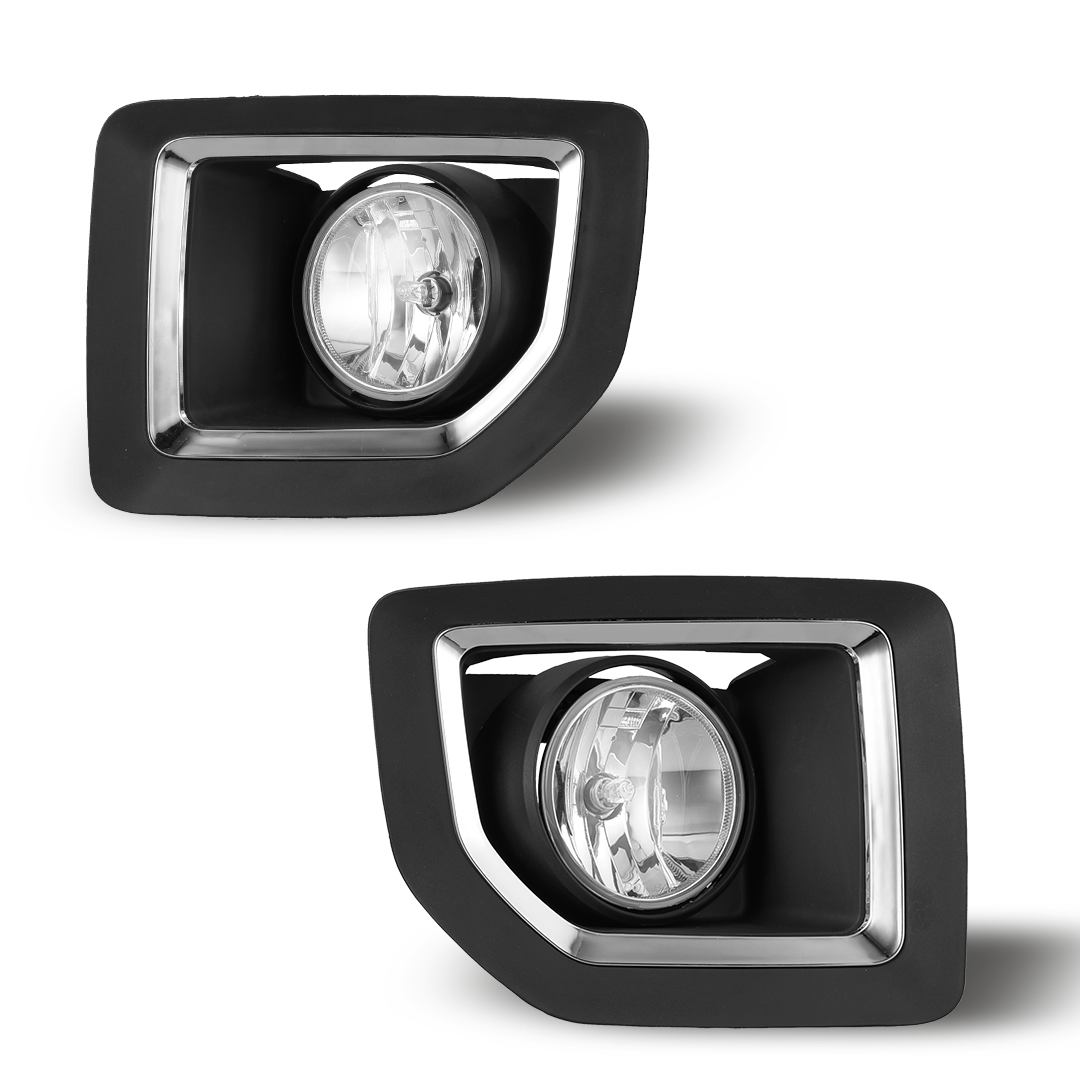 Pair Of Fog Lights + Wiring Kit For 2015-2018 GMC Sierra 2500 | Clear Lens Halogen | DOT/SAE Certified