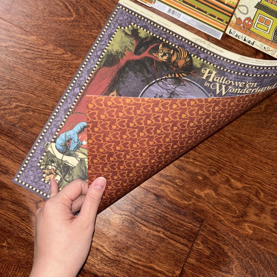 Hojas de papel para álbum de recortes 12X12 ¡Paquete de pegatinas + pegatinas temáticas de Halloween! **LEER** Foto 4 de 4