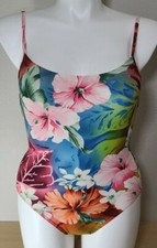 Vtg 90s Newport News Womens One Piece Low Back Swimsuit Multicolor Floral Size 6
