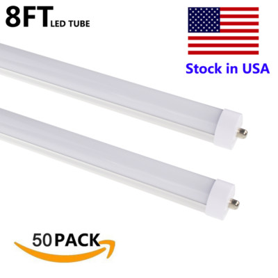 Single Pin T8 LED Tube Light 8ft Fa8 LED Bulbs, 45W 6000K Froted, 12
