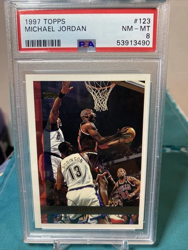1997 MICHAEL JORDAN TOPPS #123 PSA 8 HOF CHICAGO BULLS