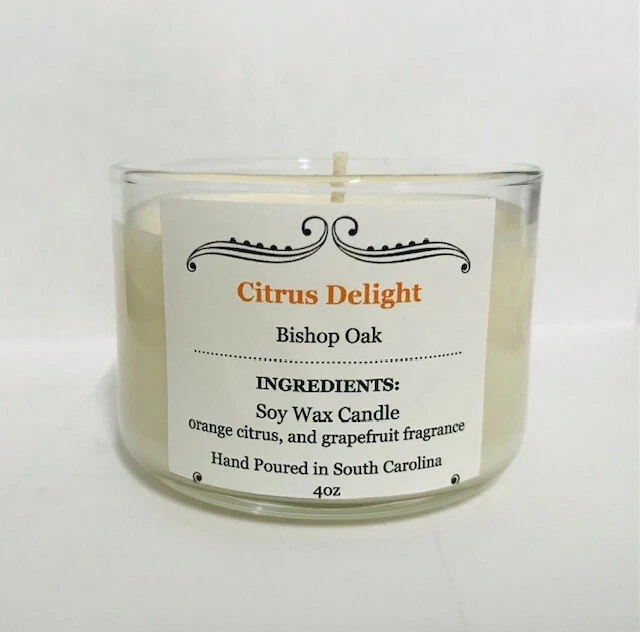 Citrus Delight 4 oz. Hand Made Soy Wax candle - Image 2 of 2