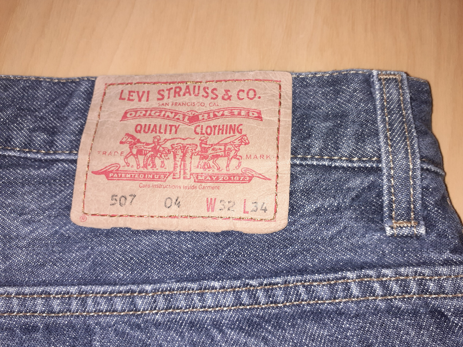 Vintage Mens LEVIS 507 100 Cotton Blue Jeans W32 L30 (817) eBay