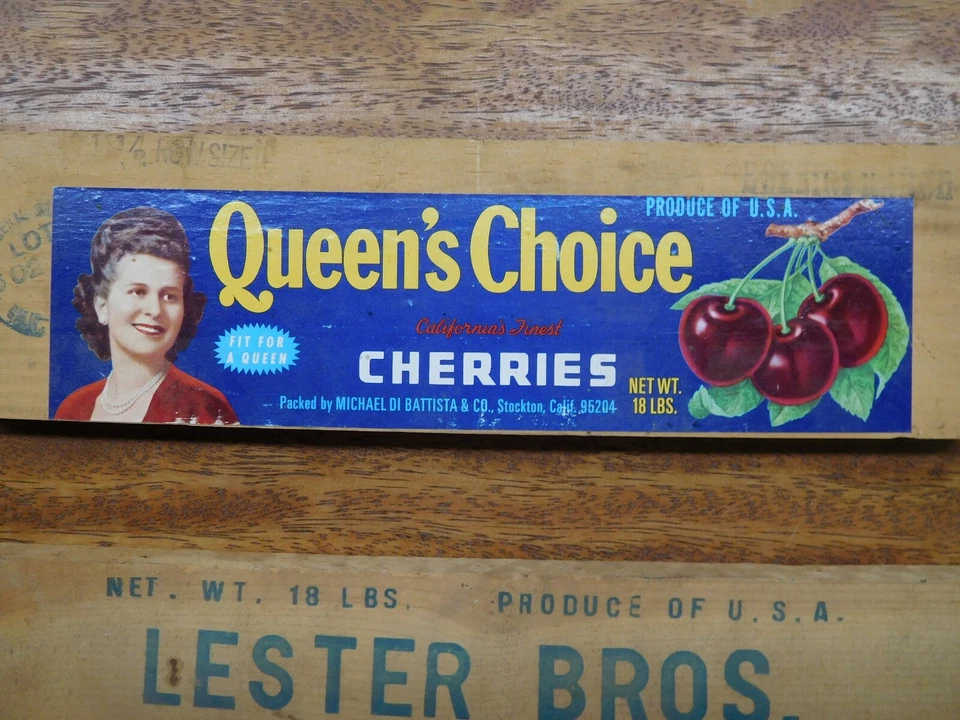 CALIFORNIA DREAMIN' ~ 3 Vintage Decorative Fruit Crate Ends ~ 2 Cherry! Queen's! - Image 2 of 4