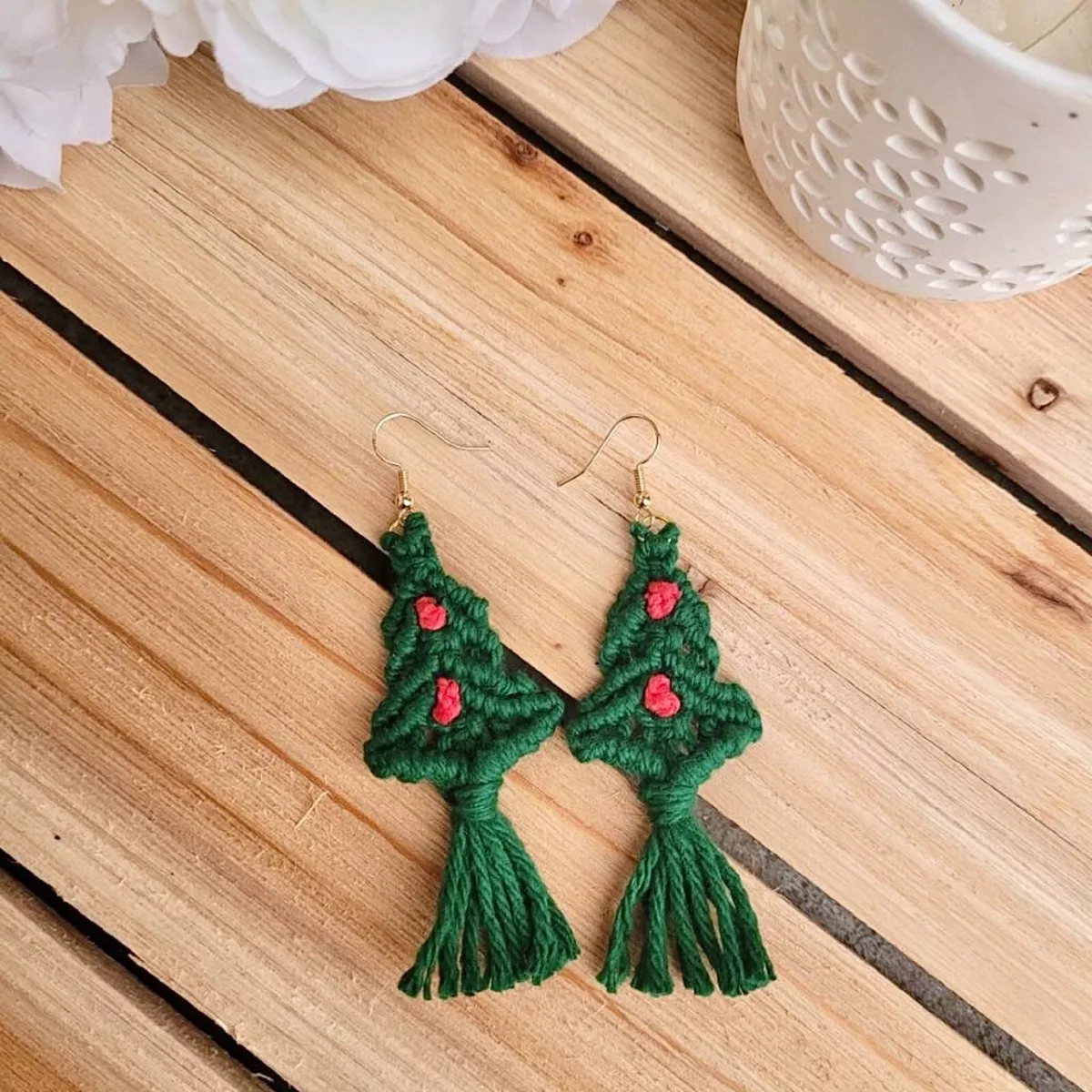Handmade christmas shop earrings