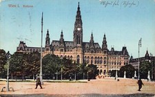 Austria Wien Vienna 1913 Rathaus Town Hall vintage postcard