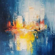 Abstract Impressionism Luxury Canvas Wall Art Picture Print Colourful