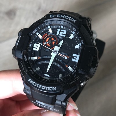 Casio G-Shock 5302 GA-1000 Wristwatch '12 Black Orange Compass NEW BATTERY  | eBay