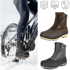 Men's Insulated Waterproof Warm Lining Snow Boots Zip Up Boots