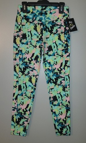 NEW GIRLS COLORFUL ART CLASS LEGGINGS W/ POCKETS SIZE L 10-12 - Picture 2 of 4