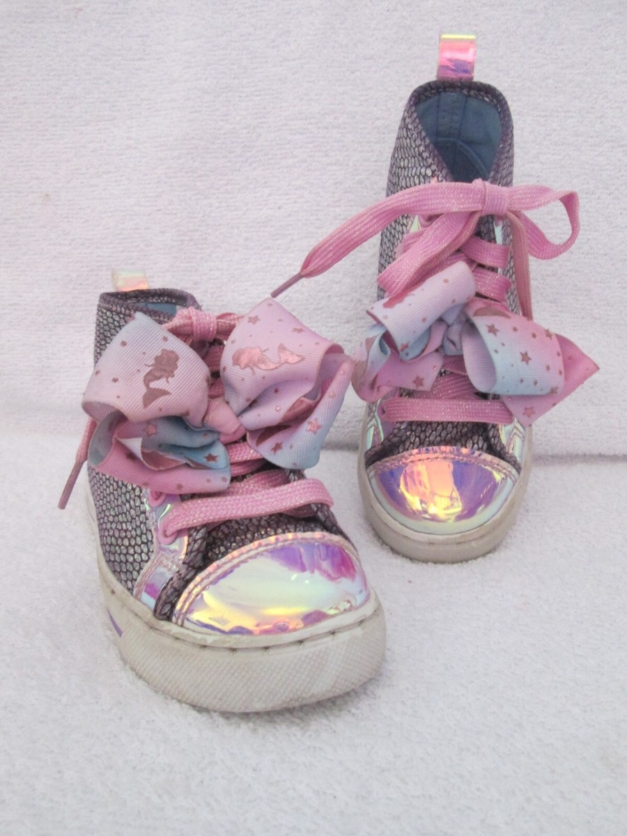 Jojo Siwa MERMAID Bow Iridescent Scales High Top Sneakers Tennis