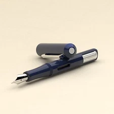 Endless Captiva Fountain Pen in Deep Ocean Chrome - 1.1 mm Stub