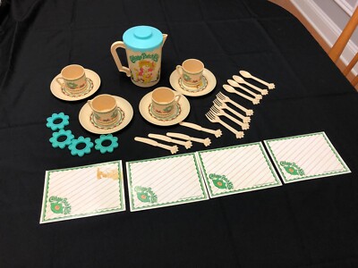 Vintage 1984 Cabbage Patch Kids TEA SERVICE SET Children's Play Kitchen Dishes