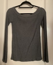 NWOT Beautiful People Women Gray Long Sleeve Top M Made In USA MSRP $108