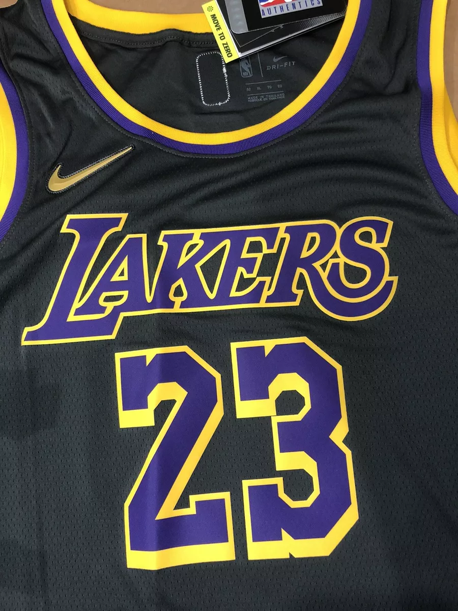 Nike Boys LeBron James Lakers Earned Edition Jersey - Black/Black Size XL