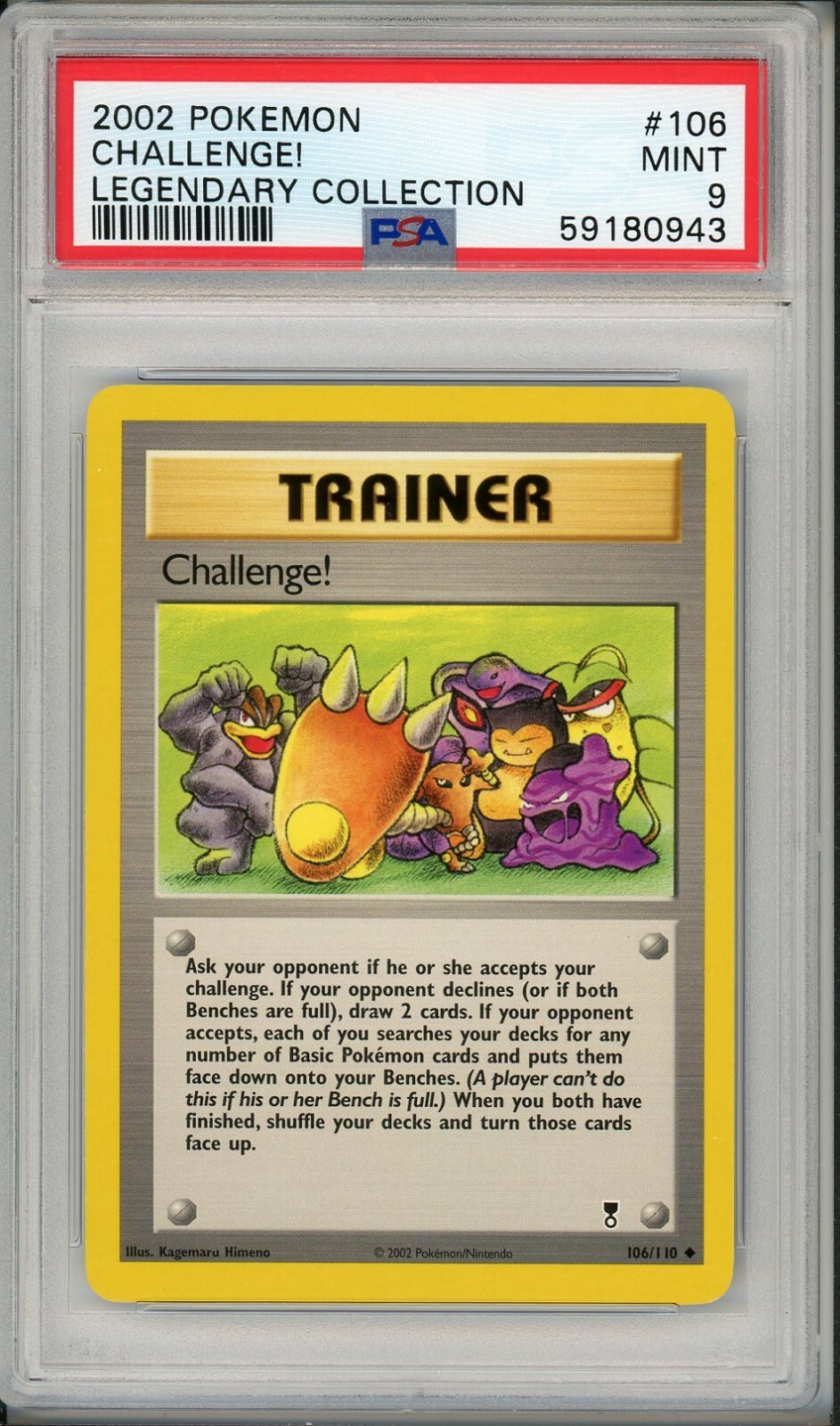 2002 Pokemon Legendary Collection Challenge! #106 PSA 9