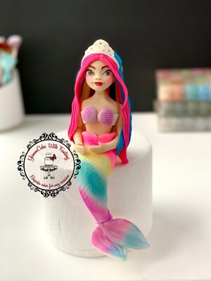 Compatible With Barbie Doll Rainbow Mermaid Edible Fondant