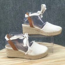 Sole Society Shoes Womens 9 M Gladiator Espadrilles White Closed Toe Wedge