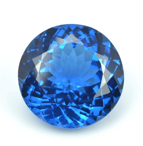 AAA 33.05 Ct Natural Transparent Blue Tourmaline Round Cut Loose Gemstone - 3057 - Picture 5 of 5