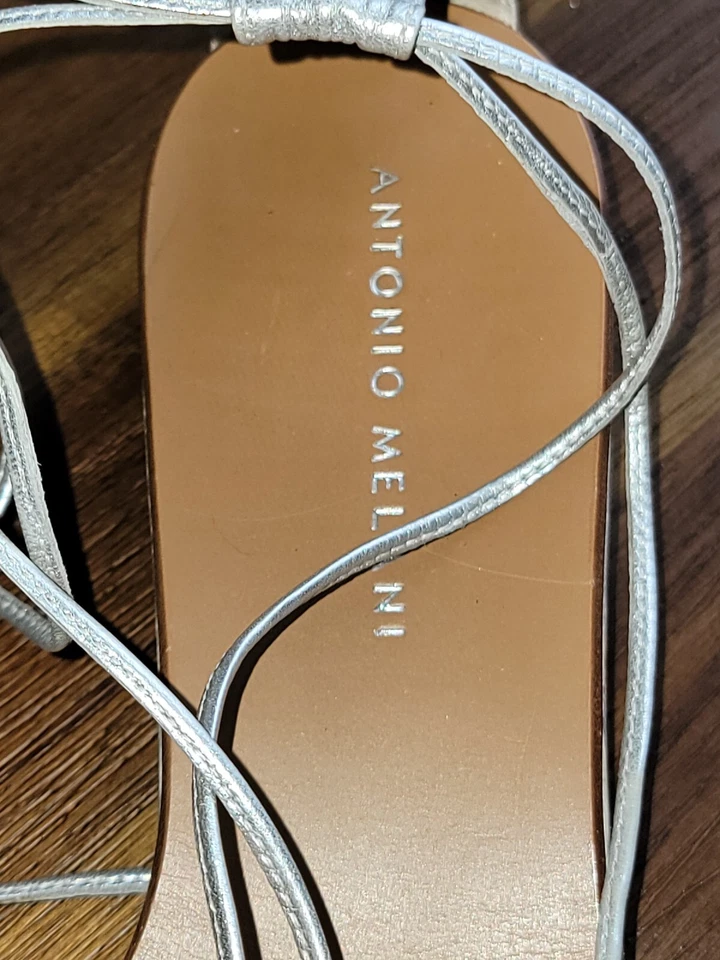 Antonio Melani silver gladiator sandals, 9.5M - Image 3 of 4