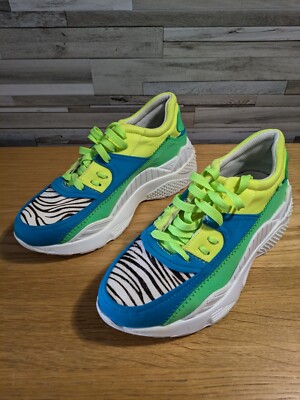 Jeffrey Campbell Sneaker Damen UK 5 Neon/Zebra Chunky Street Style Turnschuhe