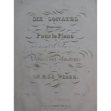 Weber Six Sonatas Progressive Volume 2 Op 10 Piano ca1830