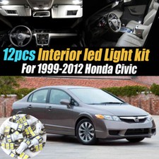 12pc Super White Interior Led Light Bulb Kit Pack For 1999-2012 Honda Civic 12pc Super White Interior Led Light Bulb Kit Pack For 1999-2012 Honda Civic