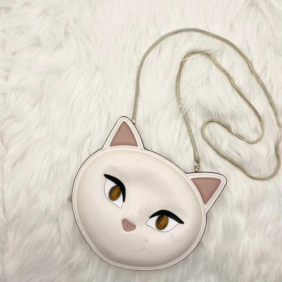 Kate Spade NEWYORK Bolso de Hombro Gato Blanco GATOS Colaboración Gato Motivo Foto 2 de 4