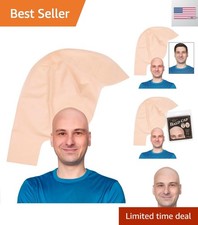 Realistic Beige Latex Bald Cap for Men  Women for Halloween Party
