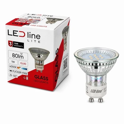LED Line LED PAR16 Glas Reflektorlampe 1W = 10W GU10 80lm Neutralweiß 4000K 120° - Bild 1 von 3