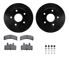 For Dodge Ram 1500 94-99 Drilled & Slotted Front Brake Kit w Semi-Metalic Pads