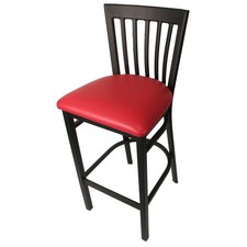 Oak Street Mfg SL42791RED Jailhouse Barstool w/Red Vinyl Seat