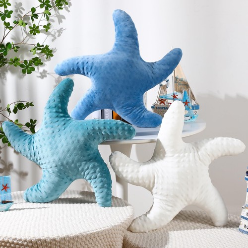 Starfish Plush Toy Pillow, 3 Pack, 20'' Stuffed Animal, Cute Coastal Decor fo...