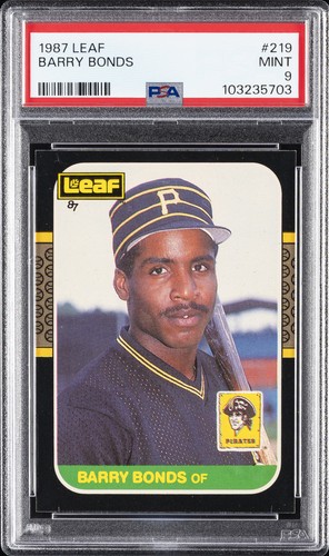 1987 LEAF #219 BARRY BONDS ROOKIE RC PSA 9