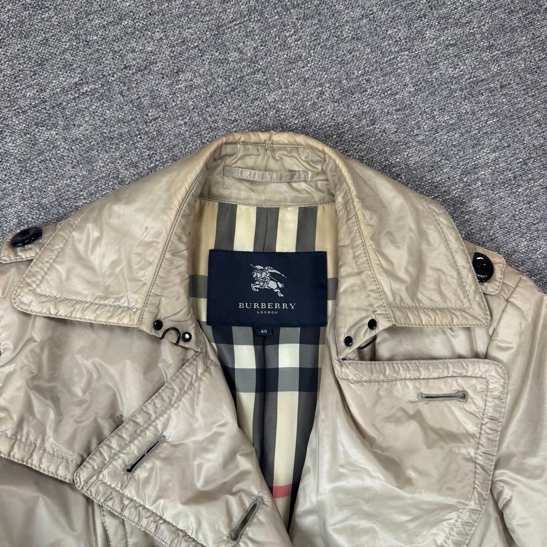 Burberry London Padded Coat Beige Nylon With Nova Check Pattern Size 40 Women thumbnail 4