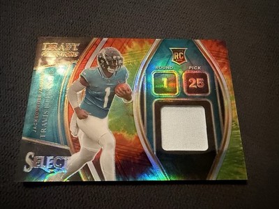 2021 Panini Select - Rookie Swatches Travis Etienne #RSW-TET Tie-Dye Prizm /25
