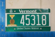 Vermont Vietnam Veterans War Military Graphic License Plate Tag 45318