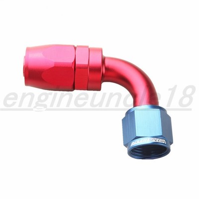 ADLERSPEED -10AN 90 Degree Swivel Hose End Fuel Line Fitting Adapter Red/Blue US