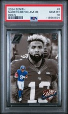 Graded 2024 Zenith Malik Nabers/Odell Beckham Jr #8 Idols Football Card PSA 10