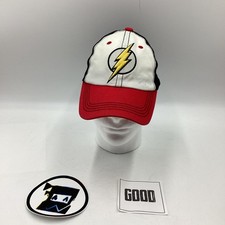 Six Flags The Flash Baseball Hat White Black Red DC Flash Superhero Snapback
